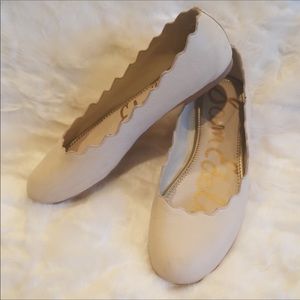 SAM EDELMAN Scalloped Edge Francis Flats 11 Nude
